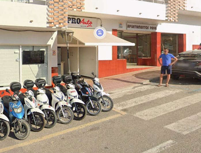 Oficina de Proauto Rent a Car en Es Pujols en Formentera. Carrer des Fonoll Marí, 110, 07871 Es Pujols, Illes Balears