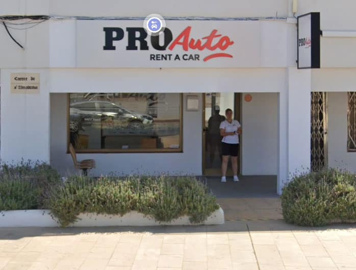 Oficina del puerto de la Savina de Proauto Rent a Car Formentera. Alquiler de coches en Formentera. Carrer de s'Almadrava, 6, Local 2, 07870 La Savina, Balearic Islands